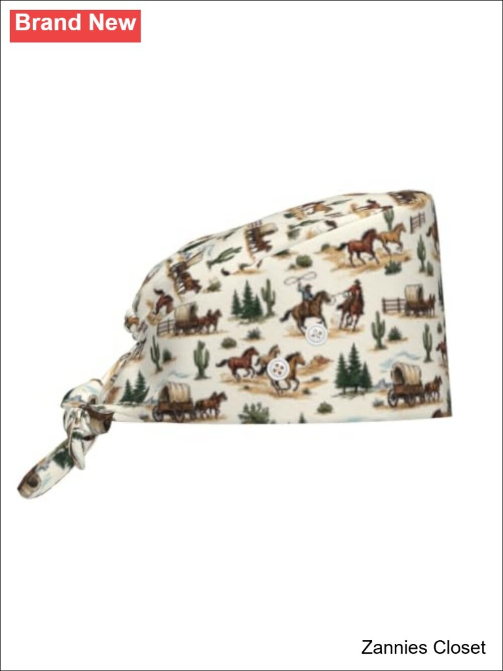🤠 Leopard Print Scrub Cap with Buttons Adjustable Sweatband Working Hat